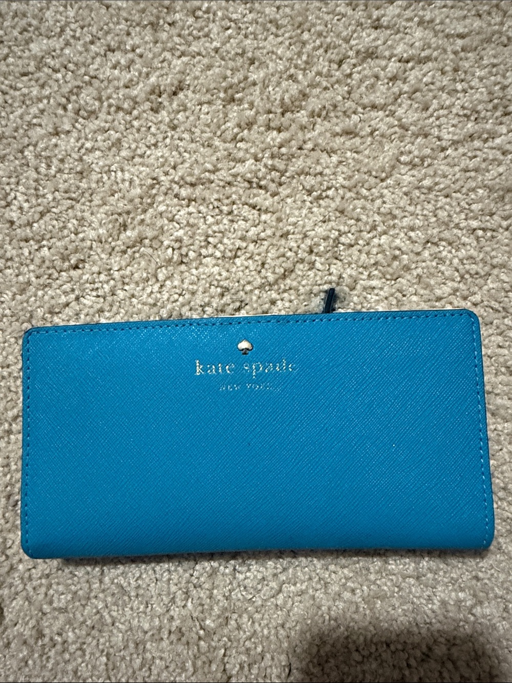 kate spade Teal Zip Wallet with Gold Logo